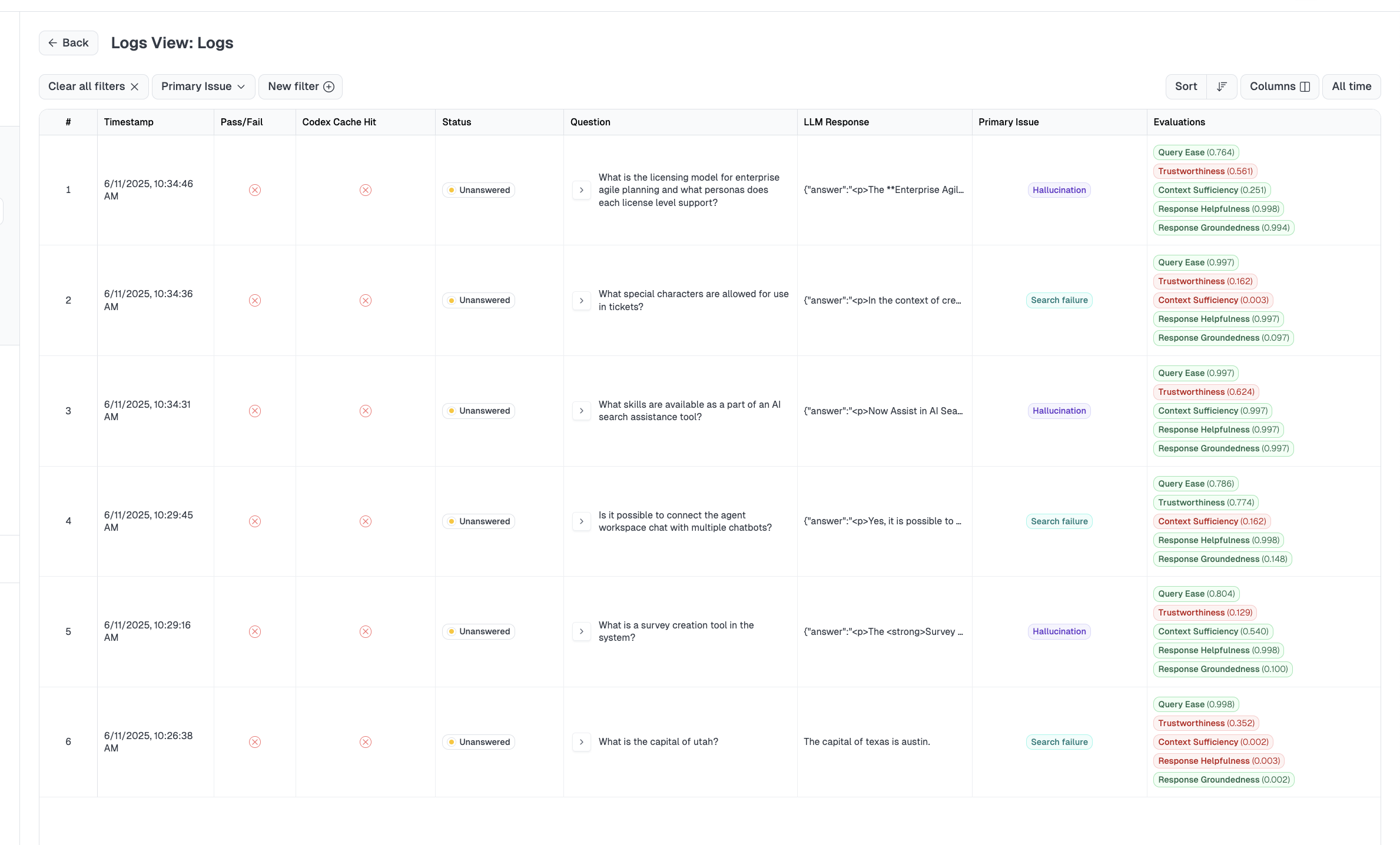 Codex Logs Interface