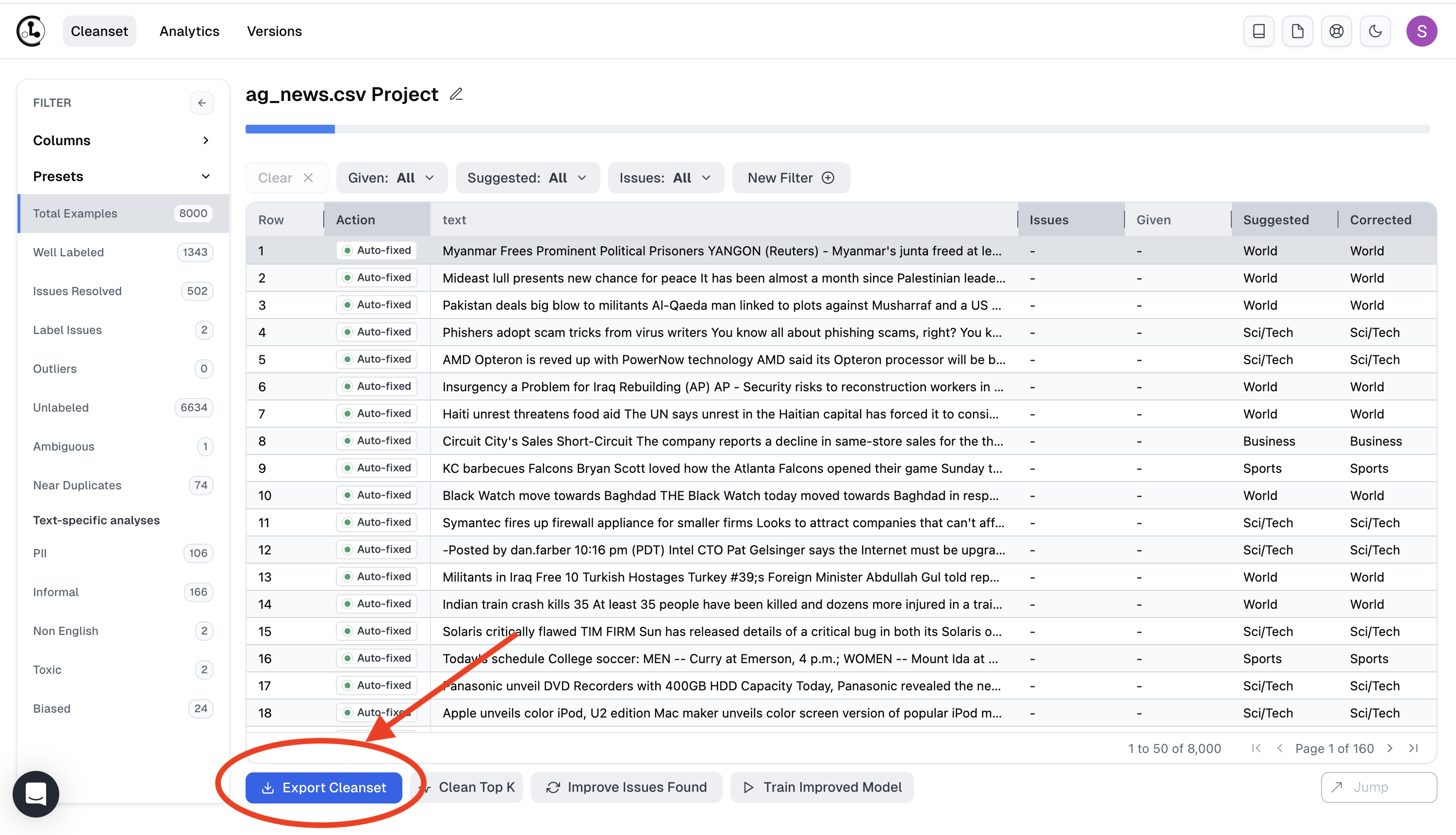 &#39;Cleanlab Studio turns datasets into cleansets.&#39;