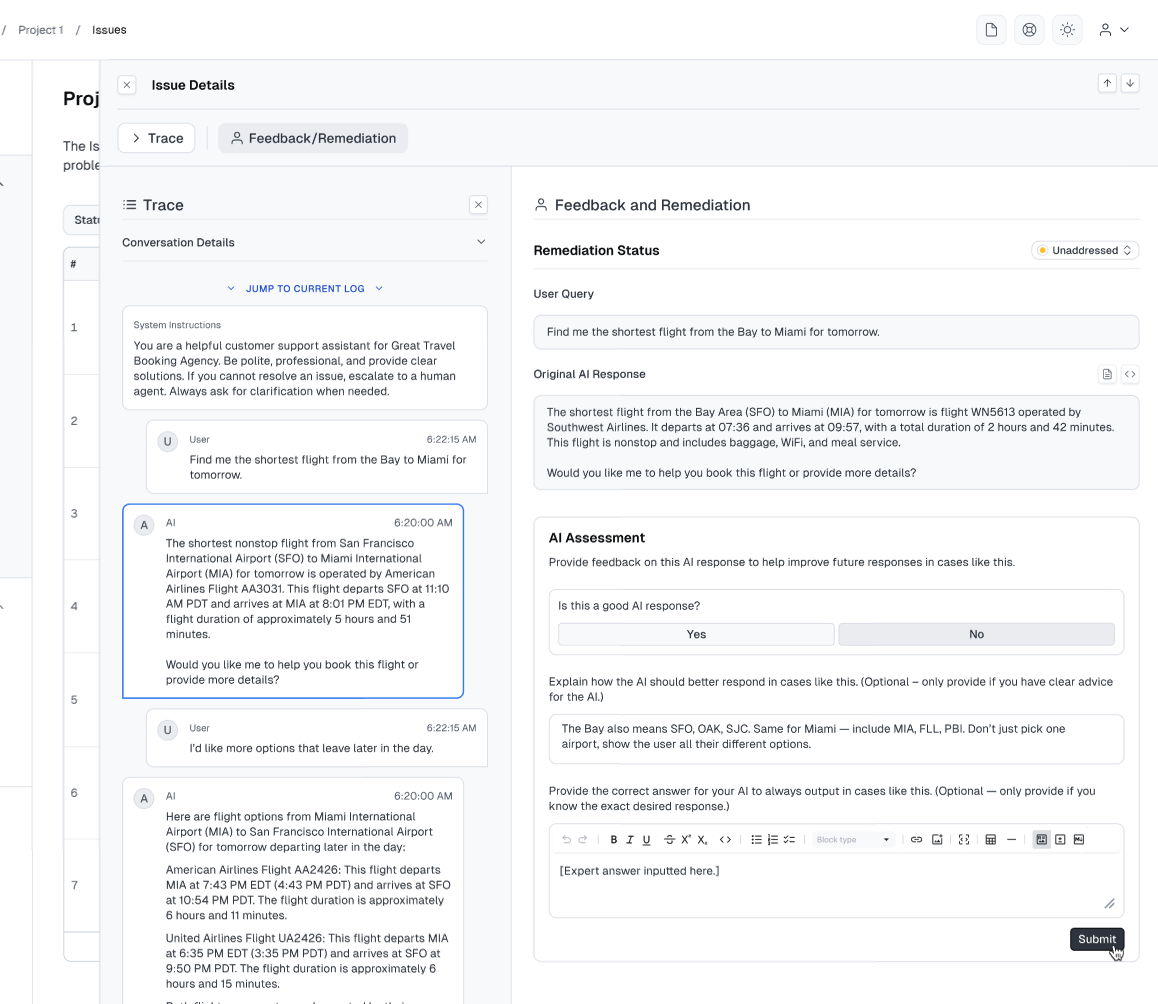 AI Guidance Generation Interface
